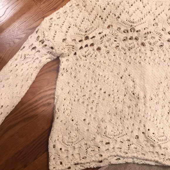 Free People Traveling Lace Crochet Slouchy Sweater - Picture 7 of 8